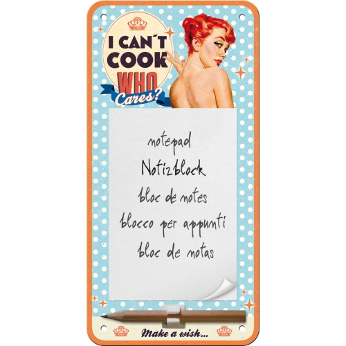 Notes magnetico I Can't Cook, 10 x 20 cm