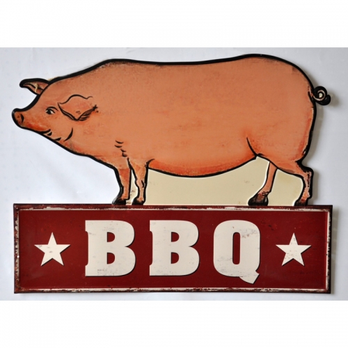 Targa in metallo BBQ (PIG) - cm 53x70