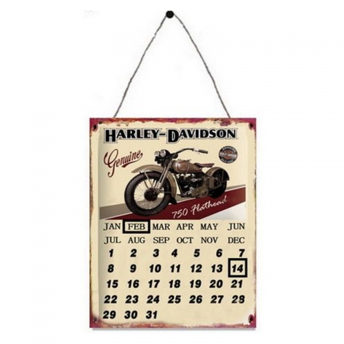Targa in metallo calendario HARLEY DAVIDSON GENUINE - cm 25x33