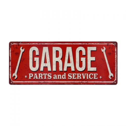 Targa in metallo GARAGE - Parts & Service - cm 50x20