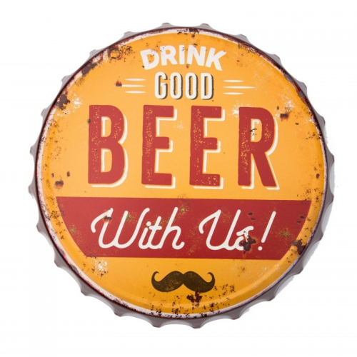 Targa Tappo DRINK GOOD BEER WITH US - cm 33x33x4,5