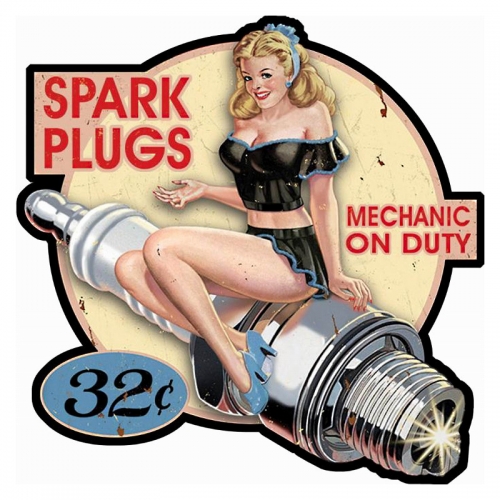 Targa in metallo SPARK PLUGS - cm 45x45