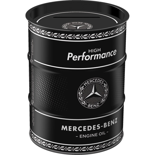 Salvadanaio in metallo - Oil Barrel, 9,3 x 11,7 cm, Mercedes-Benz - Engine Oil