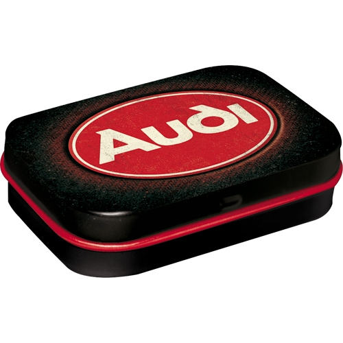 Scatolina in metallo con mentine 6 x 4 x 1,7 cm, Audi - Logo Red Shine