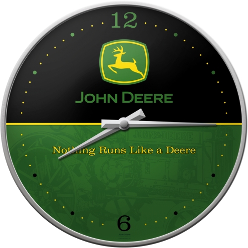 Orologio da parete John Deer - Logo Black & Green, diametro 31 cm