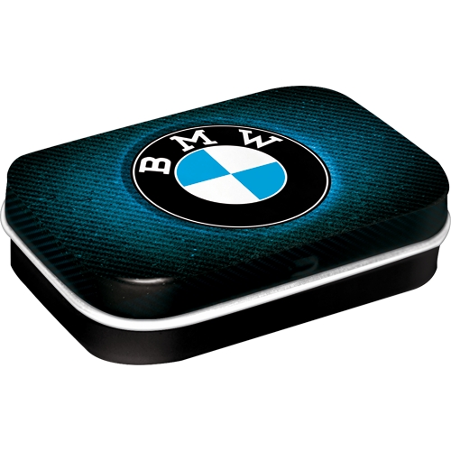 Scatolina in metallo con mentine 6 x 4 x 1,7 cm, BMW - Logo Blue Shine