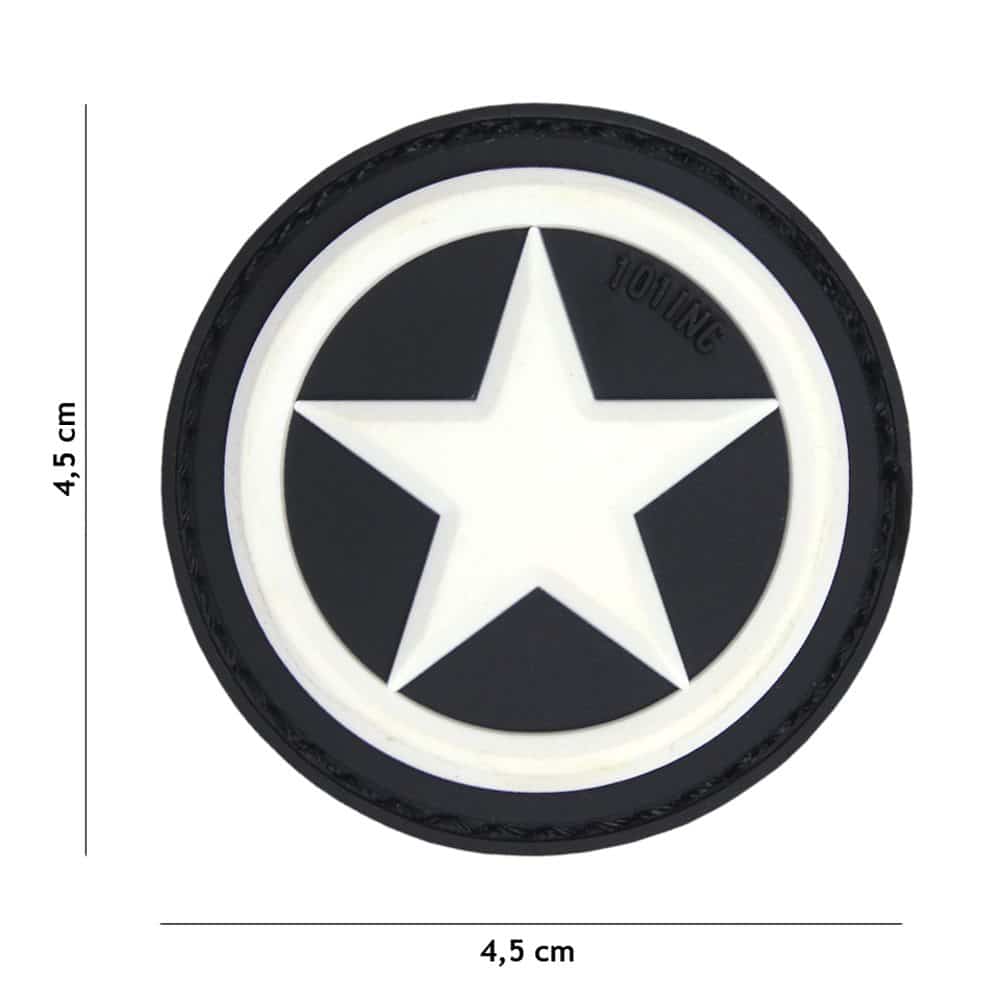 Patch in pvc USA STAR con velcro - BIANCA